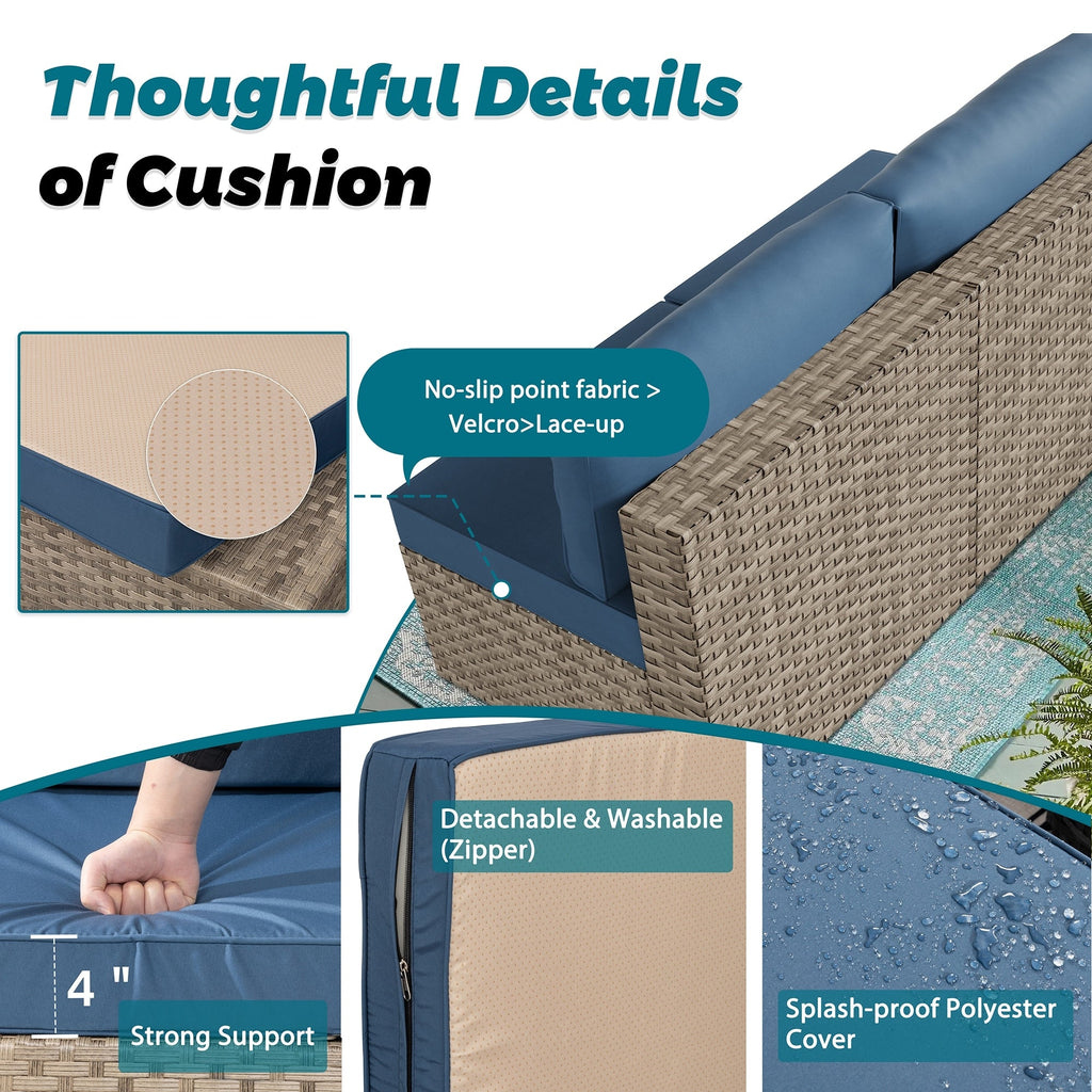 Ensemble de sièges sectionnels 8 pièces avec foyer