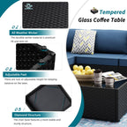 Ensemble de sièges sectionnels 8 pièces avec foyer