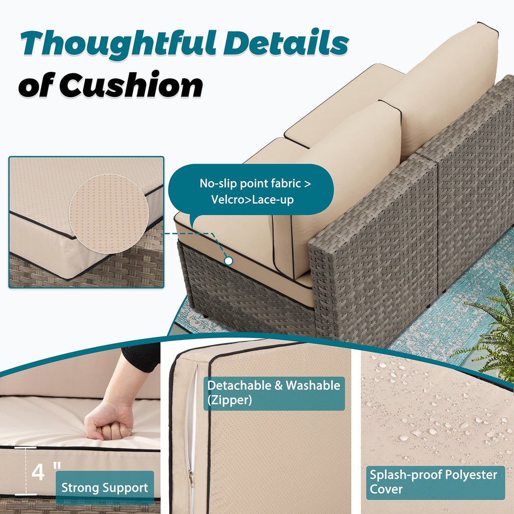 Ensemble de sièges sectionnels 8 pièces avec foyer