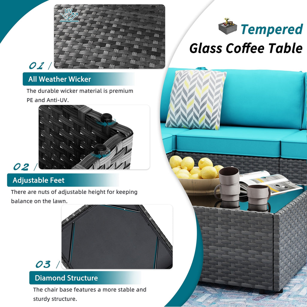 Ensemble de sièges sectionnels 8 pièces avec foyer