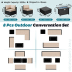 Ensemble de sièges sectionnels 8 pièces avec foyer