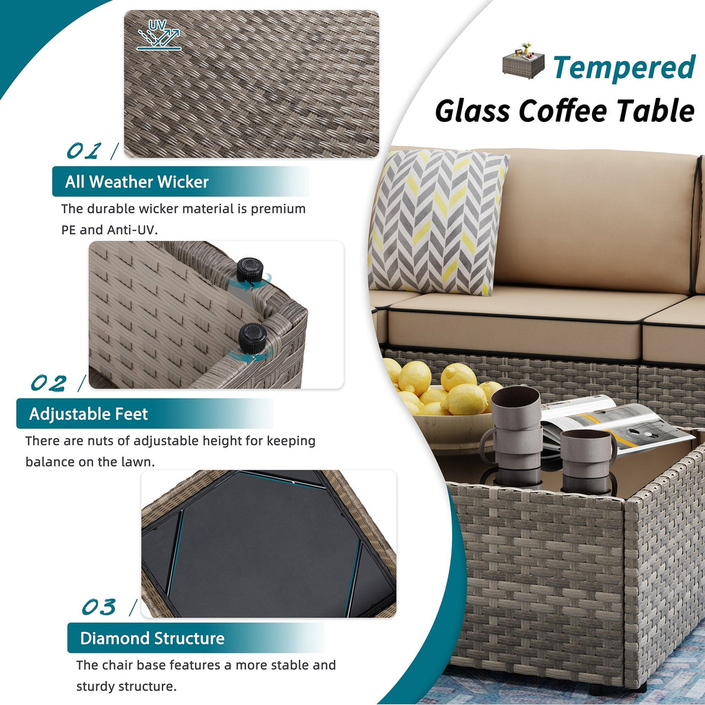 Ensemble de sièges sectionnels 8 pièces avec foyer