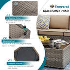 Ensemble de sièges sectionnels 8 pièces avec foyer