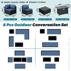 Ensemble de sièges sectionnels 8 pièces avec foyer