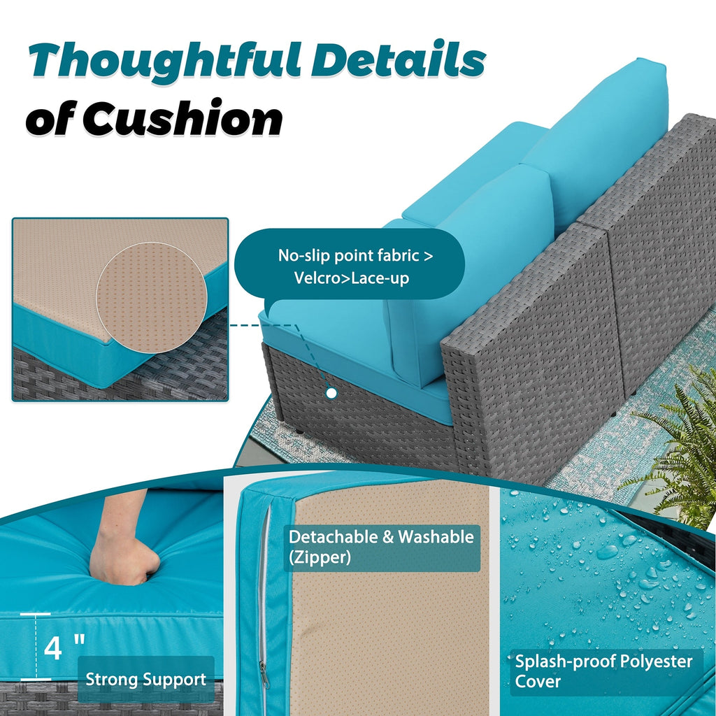 Ensemble de sièges sectionnels 8 pièces avec foyer