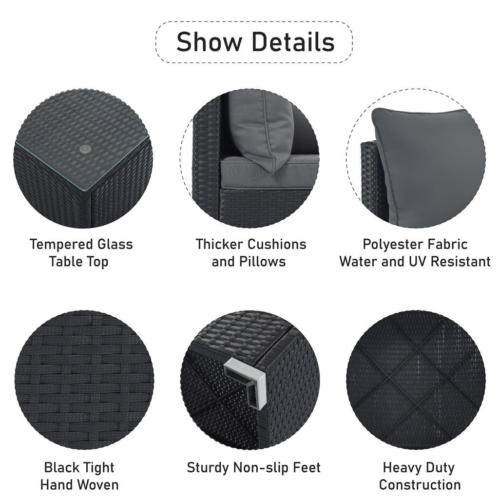 Ensembles de meubles de patio extérieur 8 pièces