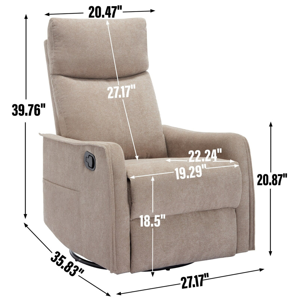Fauteuil de massage pivotant à 360° avec vibrations en 8 points, dossier réglable, inclinable manuel, avec massage et chauffage lombaire