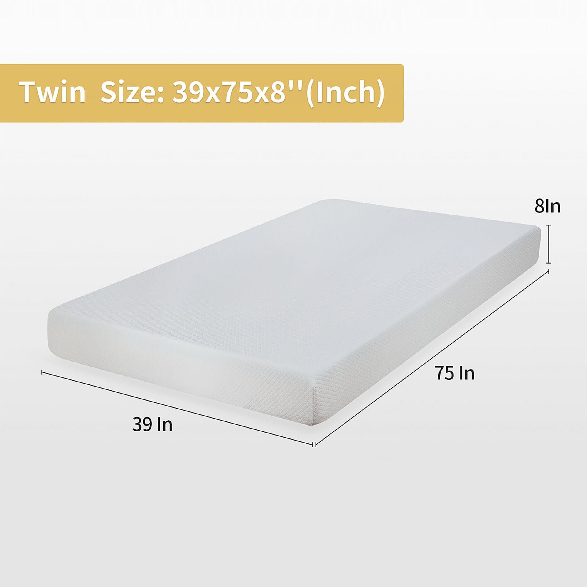 Matelas en mousse à mémoire de forme infusée de gel de 8 po