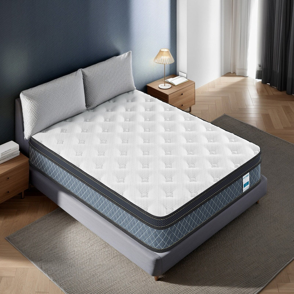Matelas hybride en mousse à mémoire de forme infusée de gel, ferme et moyennement ferme, de 8 po, rafraîchissant et respirant, certifié CertiPUR-US, SGS et OEKO-TEX.
