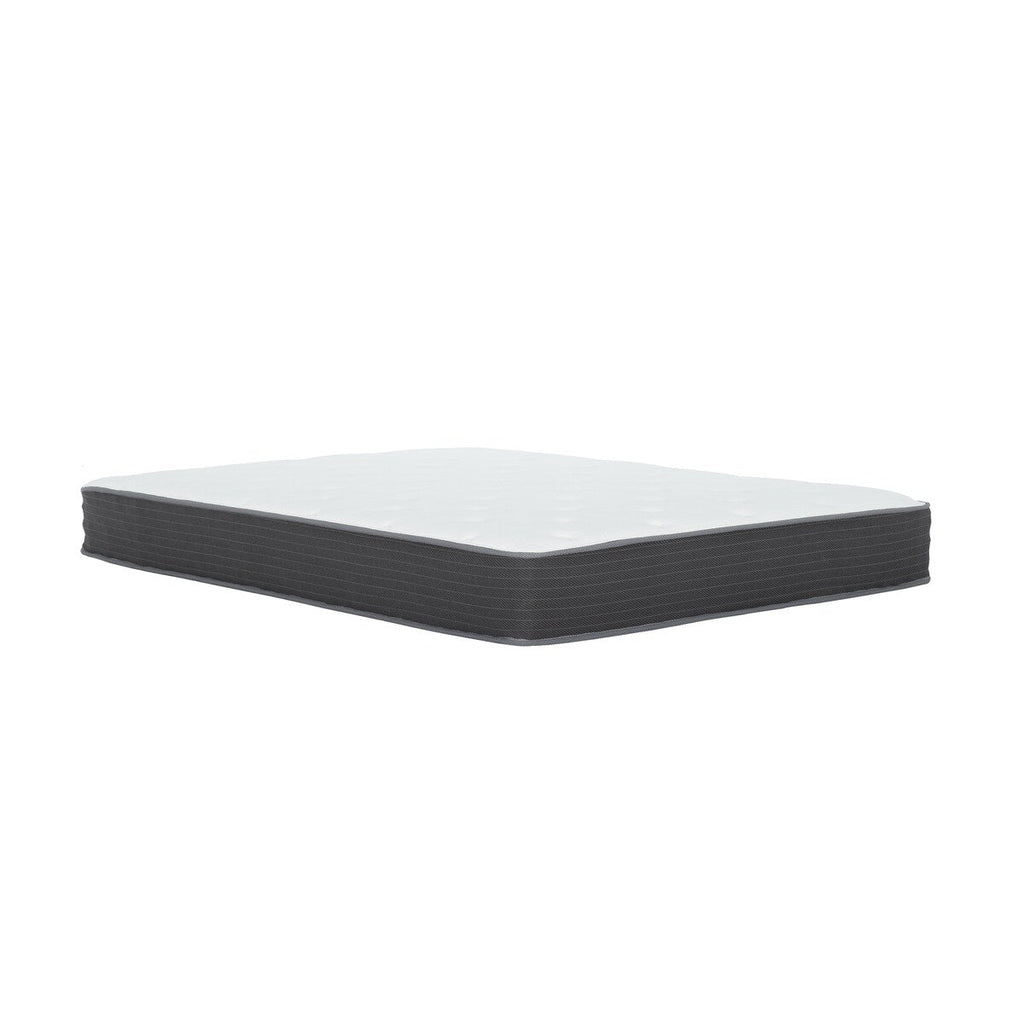 Matelas hybride à ressorts ensachés pour lit simple de 20 cm, matelas en mousse viscoélastique souple avec plateau Euro Top, blanc/gris