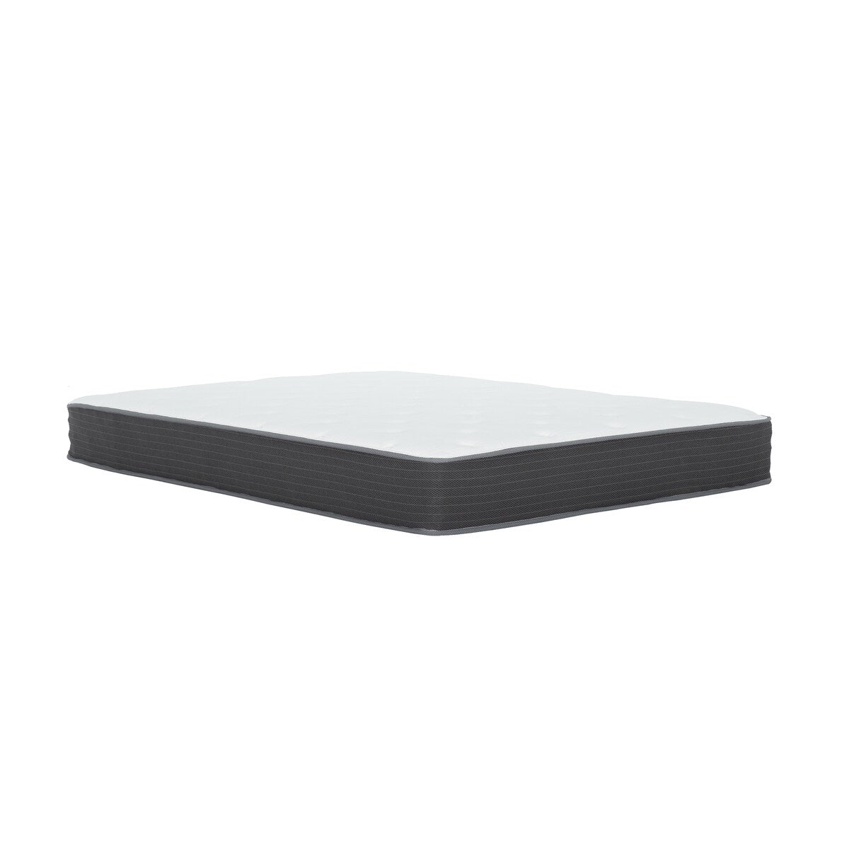 Matelas hybride à ressorts ensachés pour lit simple de 20 cm, matelas en mousse viscoélastique souple avec plateau Euro Top, blanc/gris