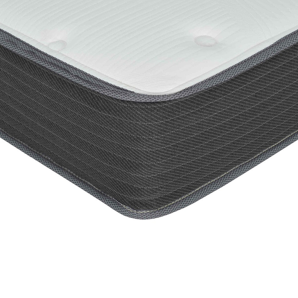 Matelas hybride à ressorts ensachés pour lit simple de 20 cm, matelas en mousse viscoélastique souple avec plateau Euro Top, blanc/gris