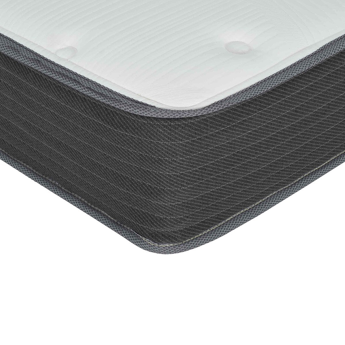 Matelas hybride à ressorts ensachés pour lit simple de 20 cm, matelas en mousse viscoélastique souple avec plateau Euro Top, blanc/gris