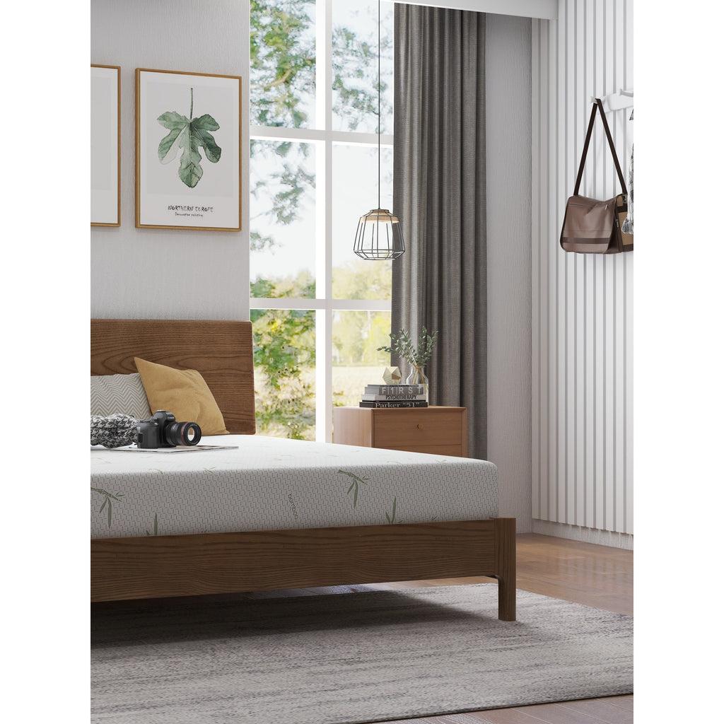 Matelas en mousse à mémoire de forme de 20 cm pour enfants, livré dans une boîte, avec housse en bambou respirant, matelas en gel au thé vert mi-ferme pour lits superposés