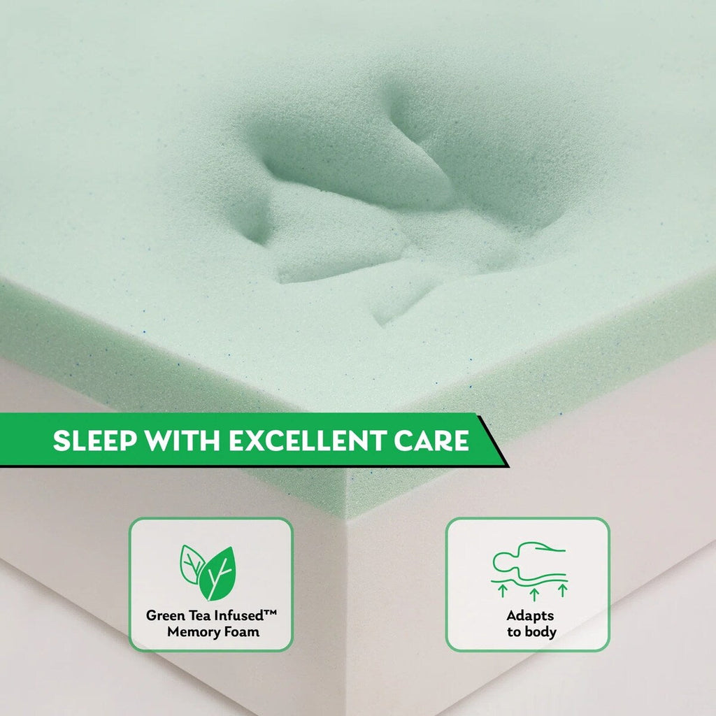 Matelas en mousse à mémoire de forme au gel de thé vert de 8 pouces, matelas rafraîchissant à sensation moyenne, livré dans une boîte, CertiPUR-US