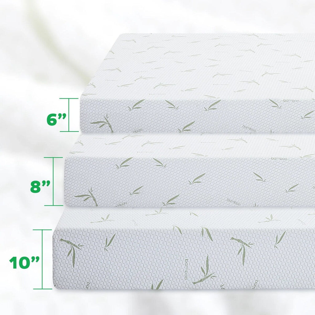 Matelas en mousse à mémoire de forme au gel de thé vert de 8 pouces, matelas rafraîchissant à sensation moyenne, livré dans une boîte, CertiPUR-US