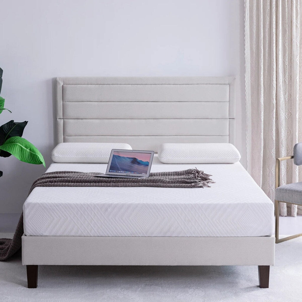 Matelas en mousse à mémoire de forme au gel de thé vert de 8 pouces, matelas rafraîchissant à sensation moyenne, livré dans une boîte, CertiPUR-US