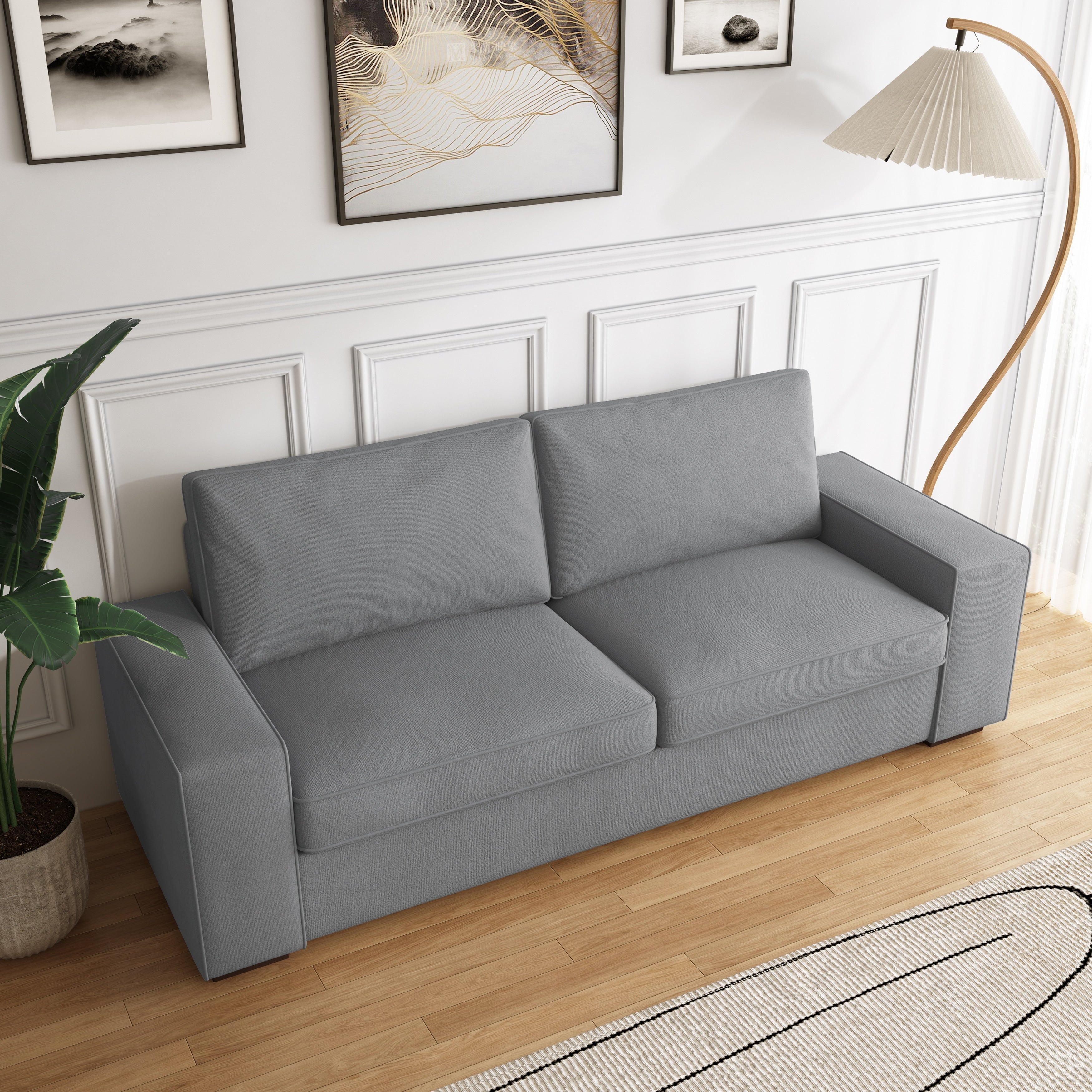 Canapé de salon en velours côtelé de 80,1 po de large