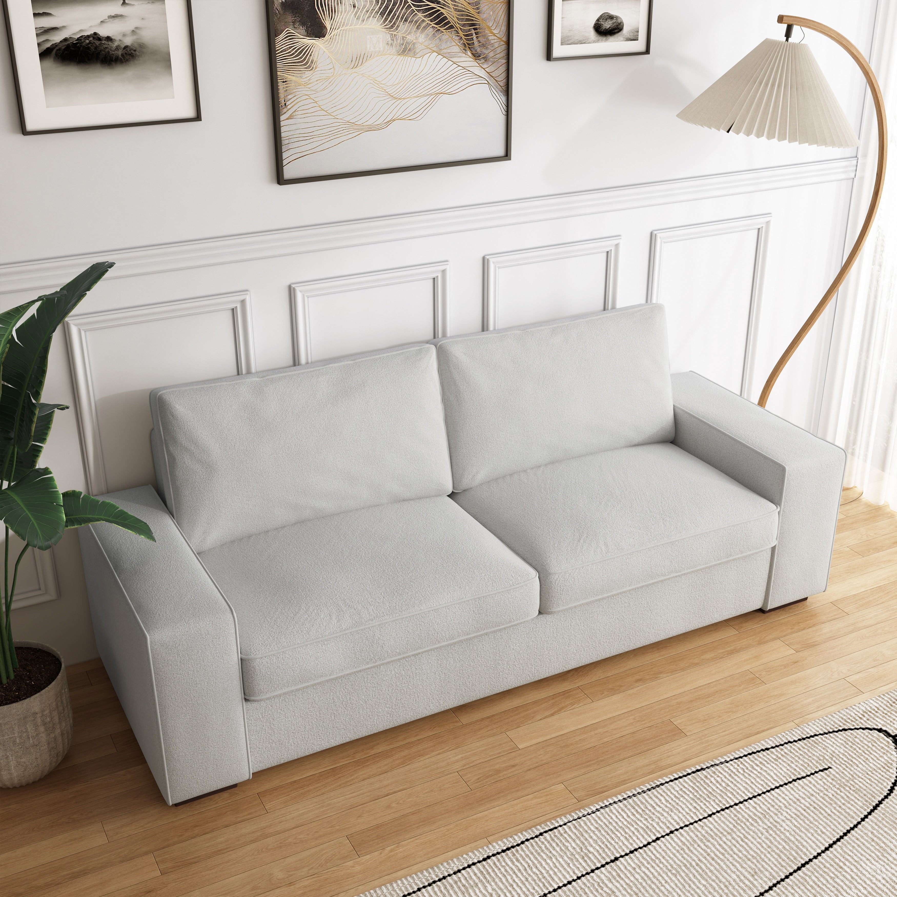 Canapé de salon en velours côtelé de 80,1 po de large