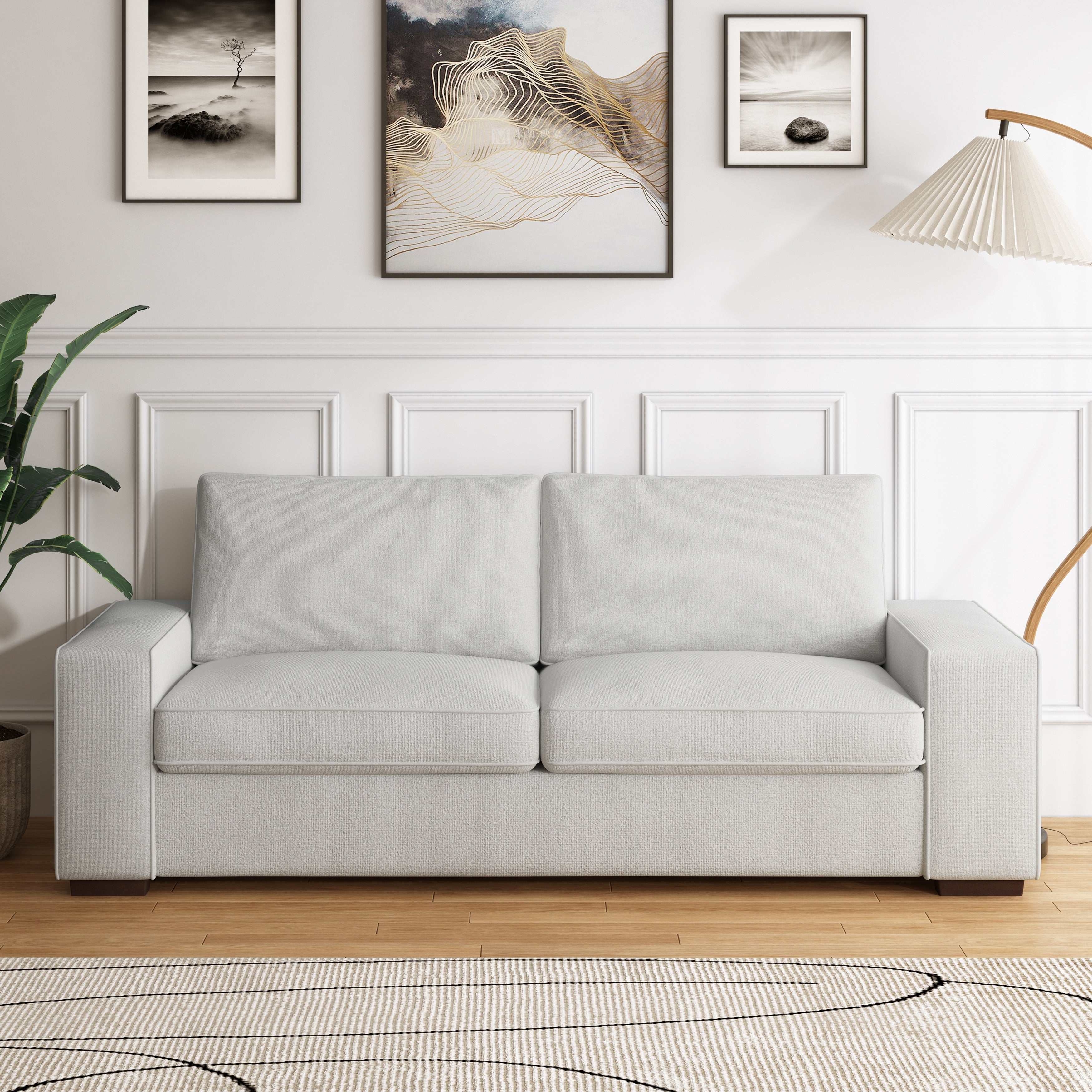 Canapé de salon en velours côtelé de 80,1 po de large