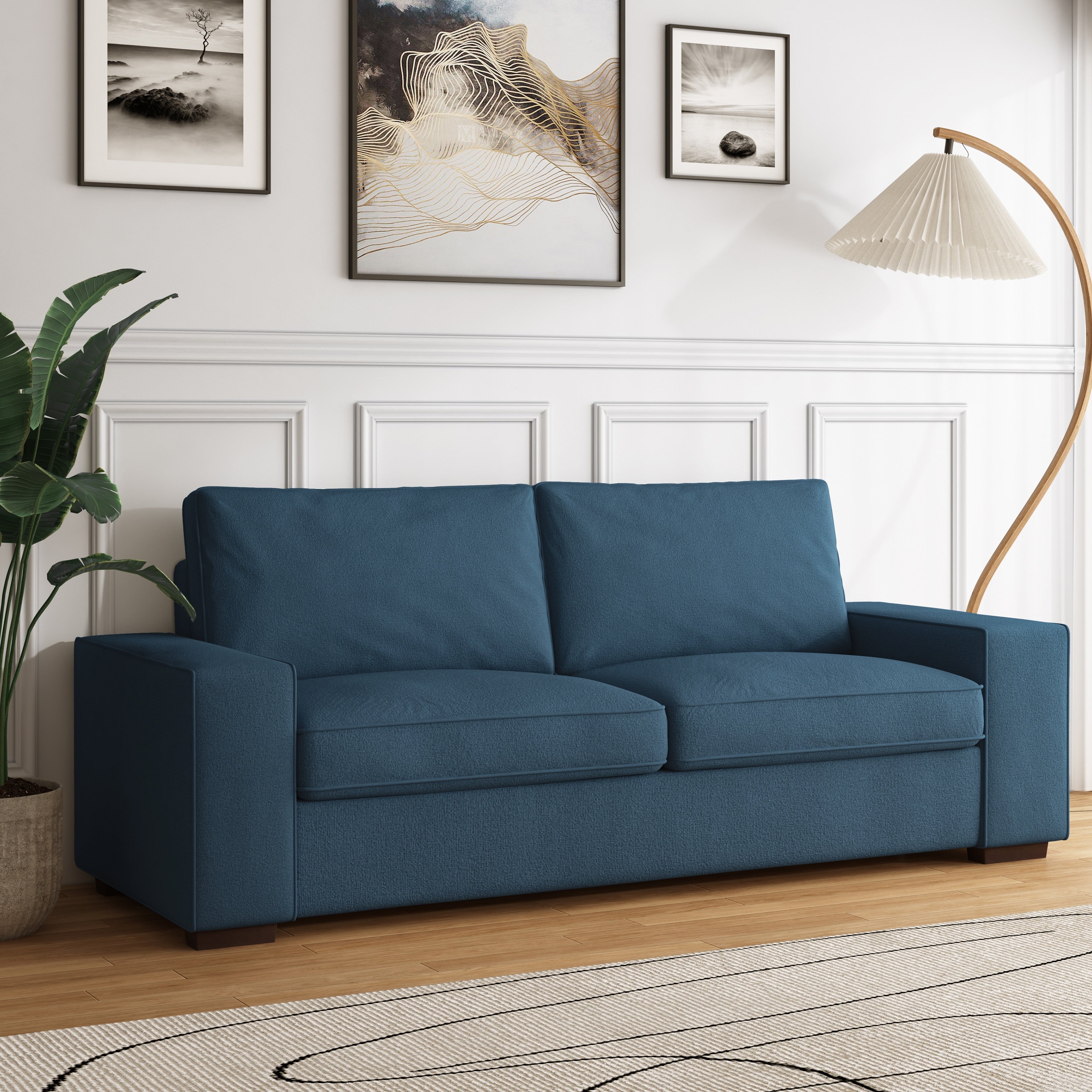 Canapé de salon en velours côtelé de 80,1 po de large