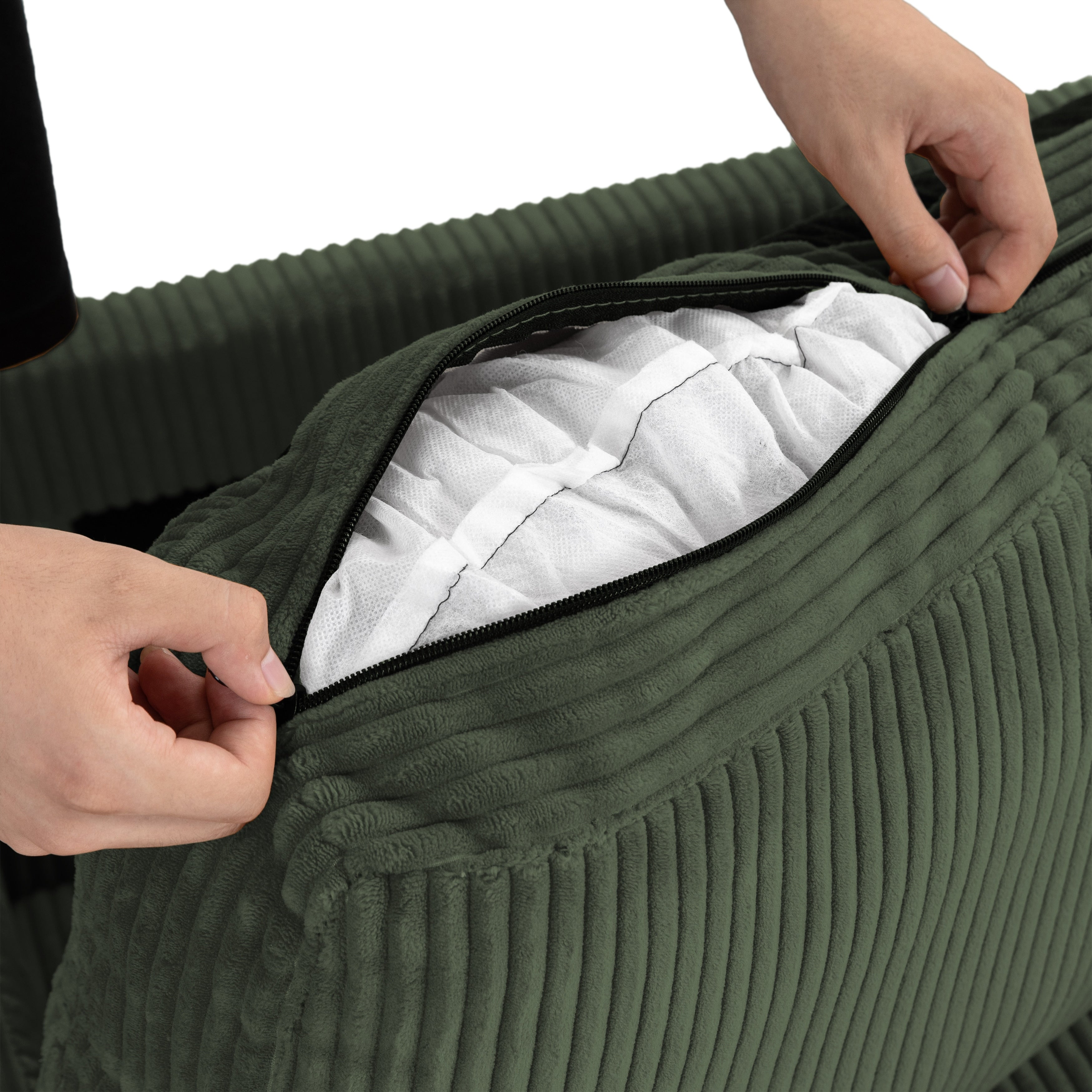 Canapé de salon en velours côtelé de 80,1 po de large