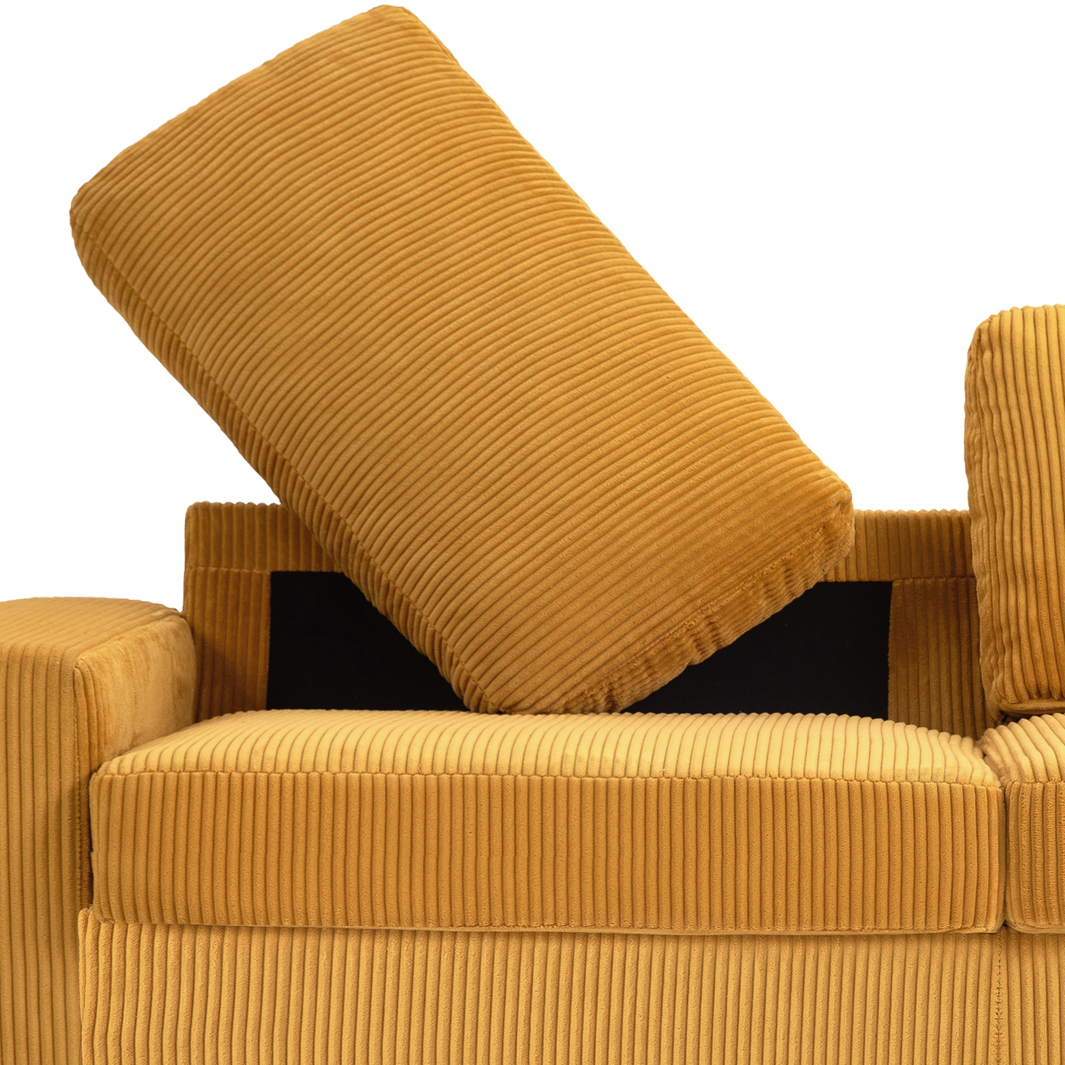 Canapé de salon en velours côtelé de 80,1 po de large