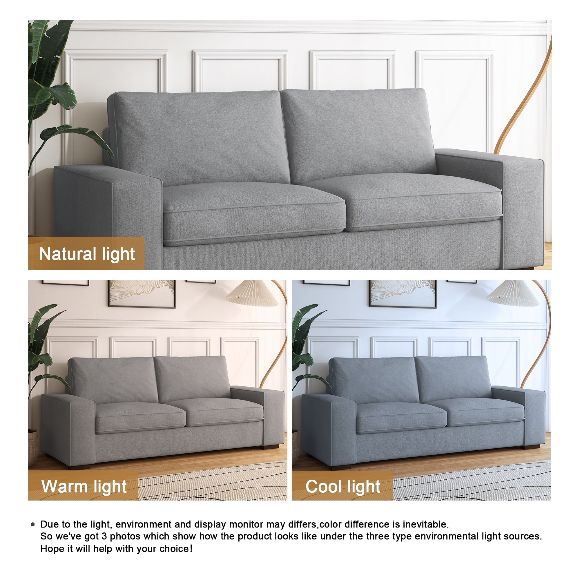 Canapé de salon en velours côtelé de 80,1 po de large