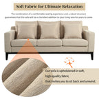 Canapé 3 places en polyester 80,5 pouces, finition bois massif – Confort haut de gamme pour salon ou bureau