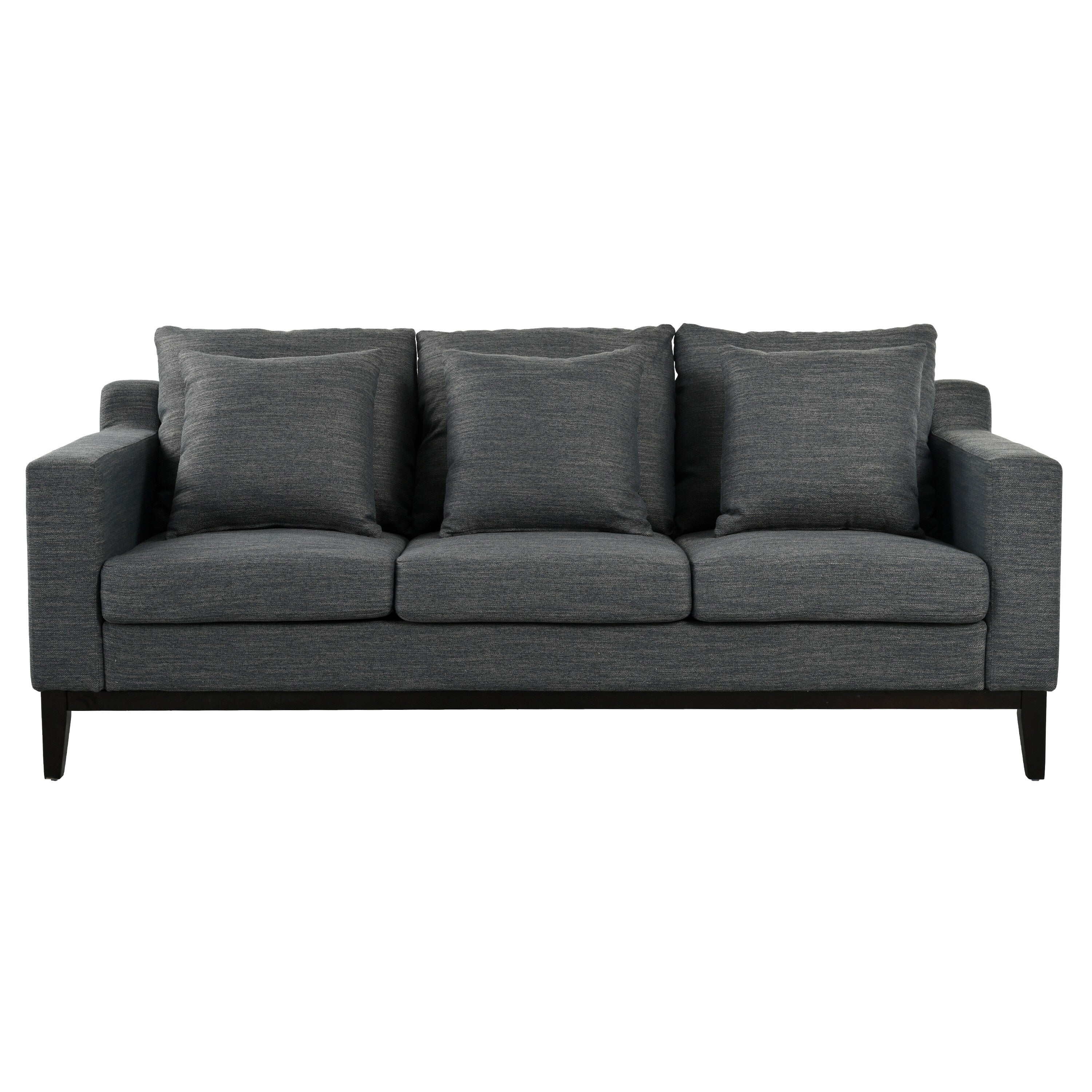 Canapé 3 places en polyester 80,5 pouces, finition bois massif – Confort haut de gamme pour salon ou bureau