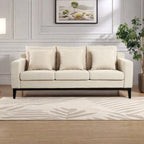 Canapé 3 places en polyester 80,5 pouces, finition bois massif – Confort haut de gamme pour salon ou bureau