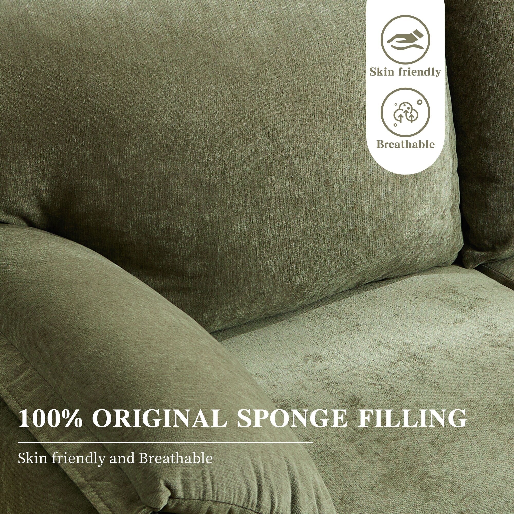 Canapés en duvet de 800 lb, canapé minimaliste de 60 pouces, avec plusieurs couleurs pour le salon et la chambre