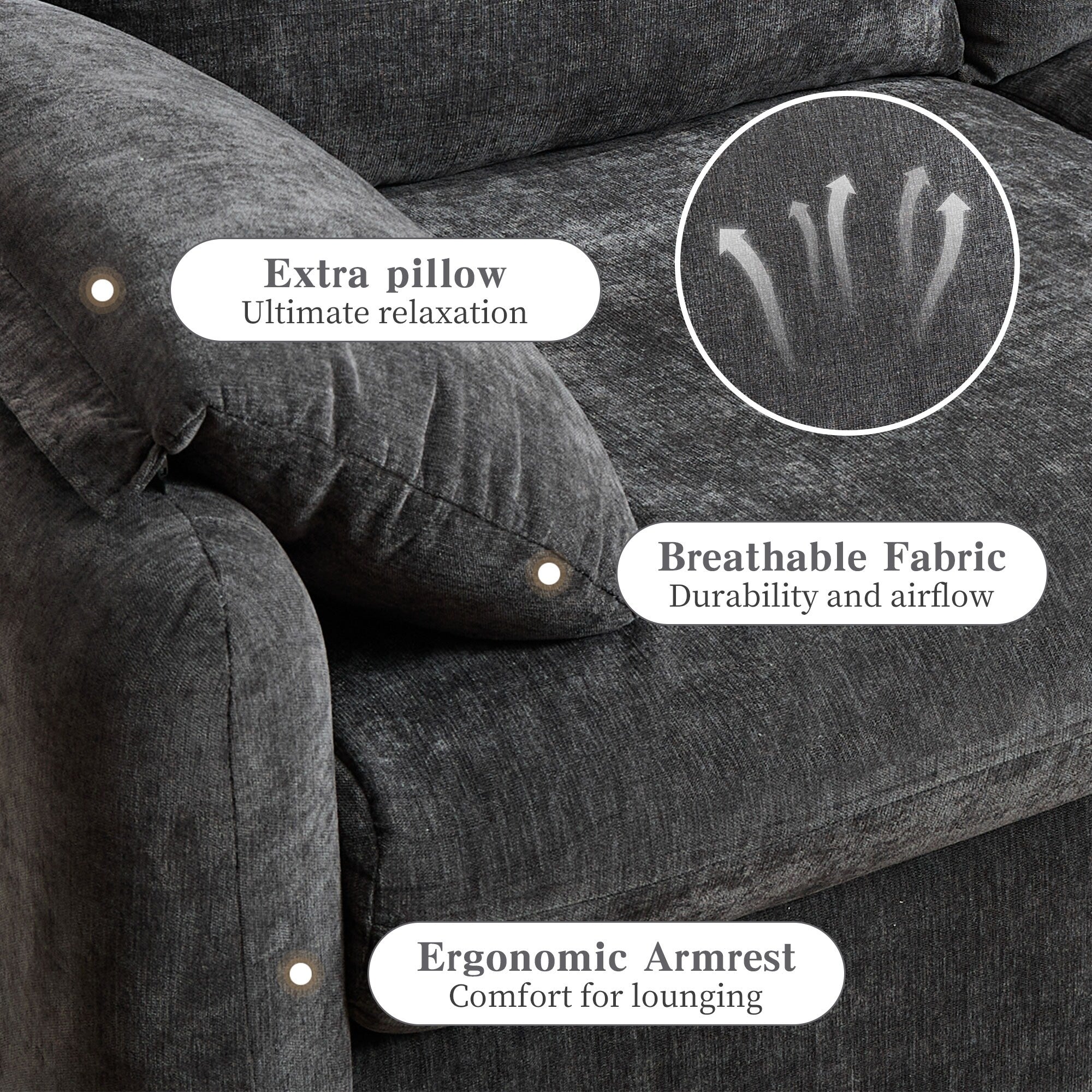 Canapés en duvet de 800 lb, canapé minimaliste de 60 pouces, avec plusieurs couleurs pour le salon et la chambre