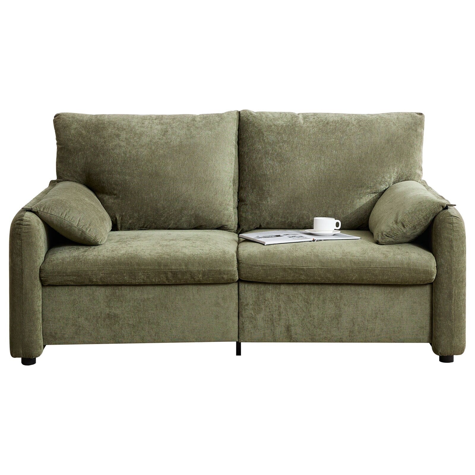 Canapés en duvet de 800 lb, canapé minimaliste de 60 pouces, avec plusieurs couleurs pour le salon et la chambre