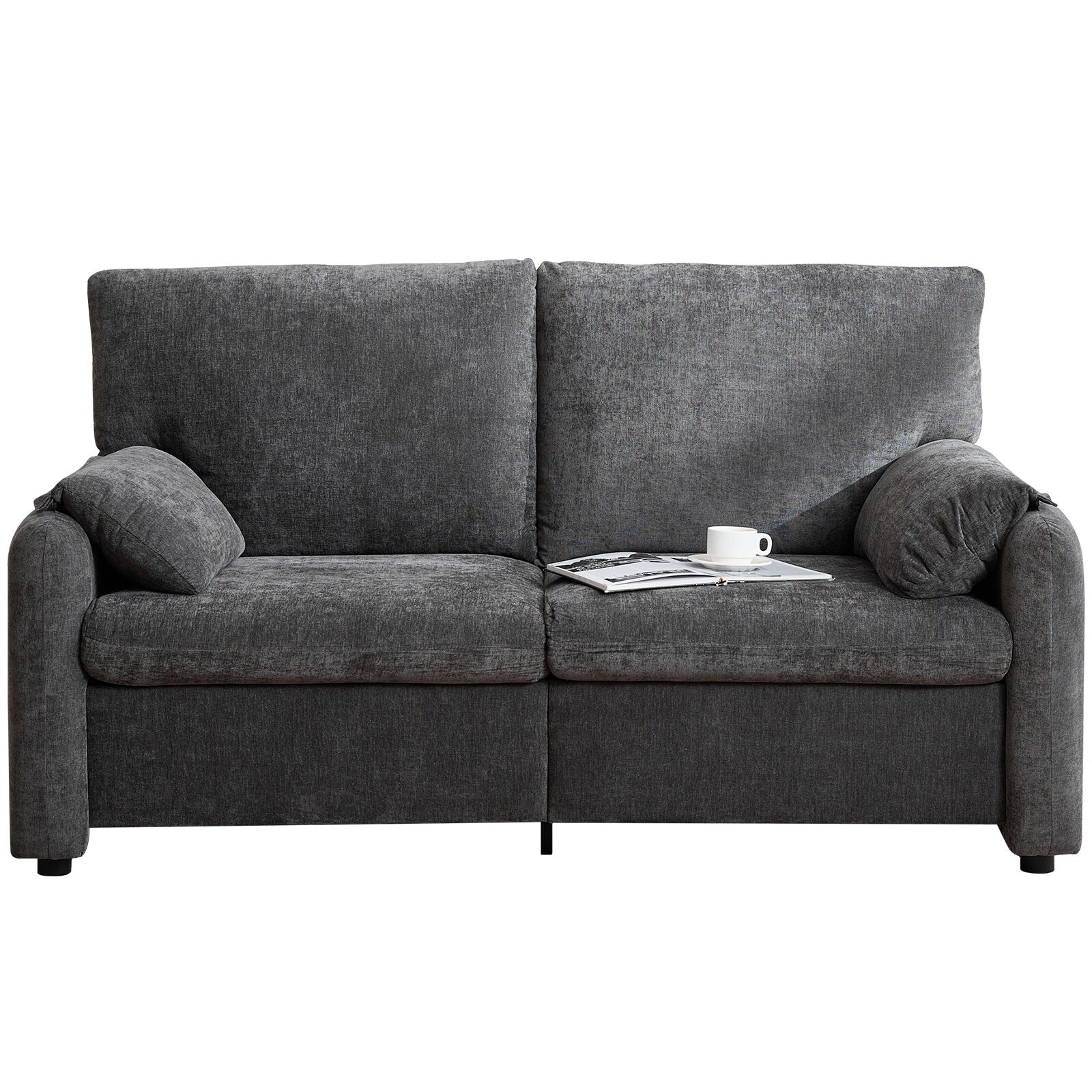 Canapés en duvet de 800 lb, canapé minimaliste de 60 pouces, avec plusieurs couleurs pour le salon et la chambre