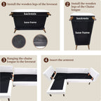 Canapé sectionnel en L en lin 80 avec méridienne réversible