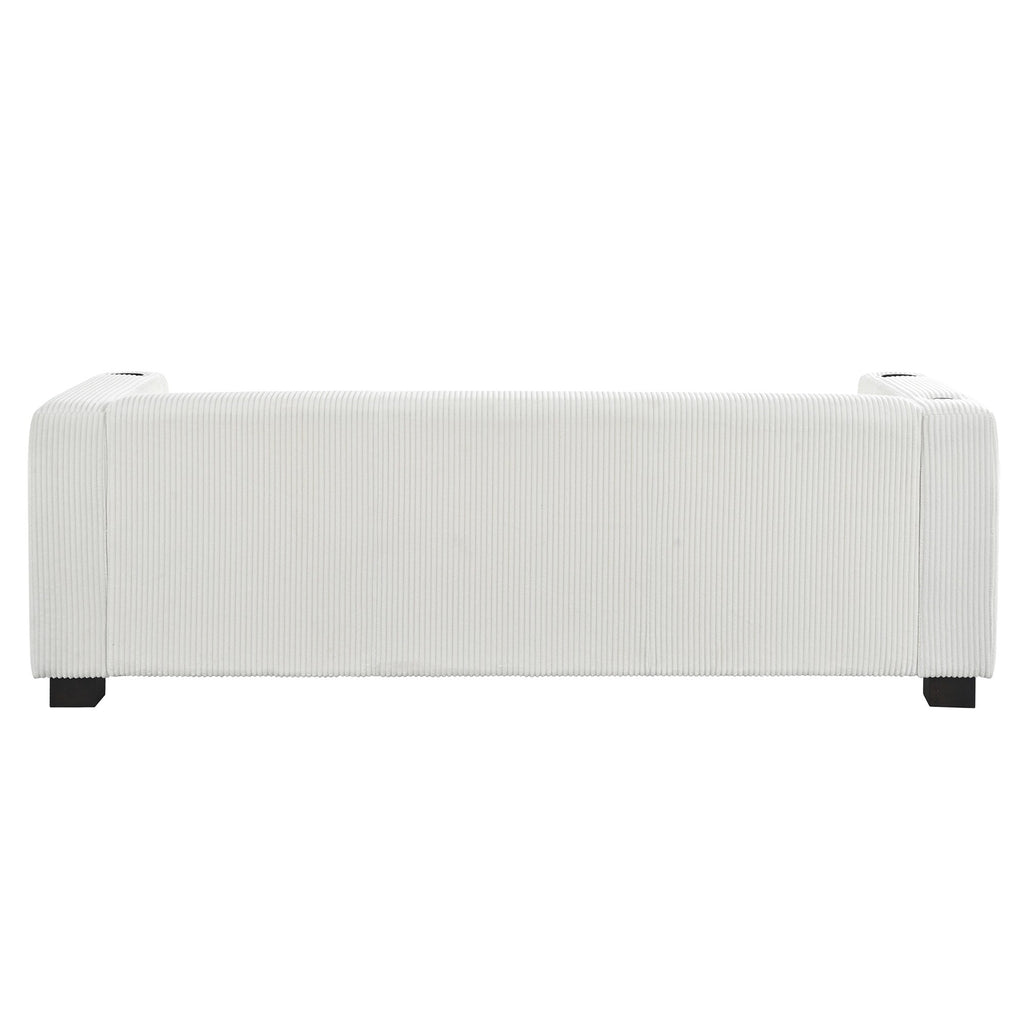 Canapé 3 places en bois massif 80 avec 2 ports USB et deux porte-gobelets