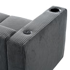 Canapé 3 places en bois massif 80 avec 2 ports USB et deux porte-gobelets