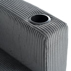 Canapé 3 places en bois massif 80 avec 2 ports USB et deux porte-gobelets