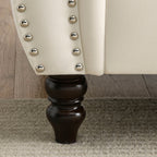 Canapé Chesterfield 3 places en velours 80 avec motif capitonné, garniture cloutée et 2 coussins