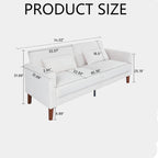 Canapé en velours côtelé avec 2 coussins pour salon et chambre à coucher