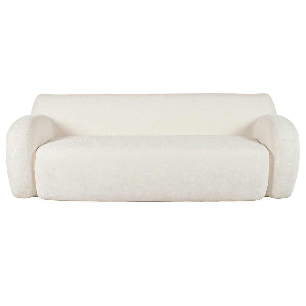 Canapé 3 places incurvé en polyester 81,5 avec accoudoirs ergonomiques, mousse haute densité et aucun assemblage requis