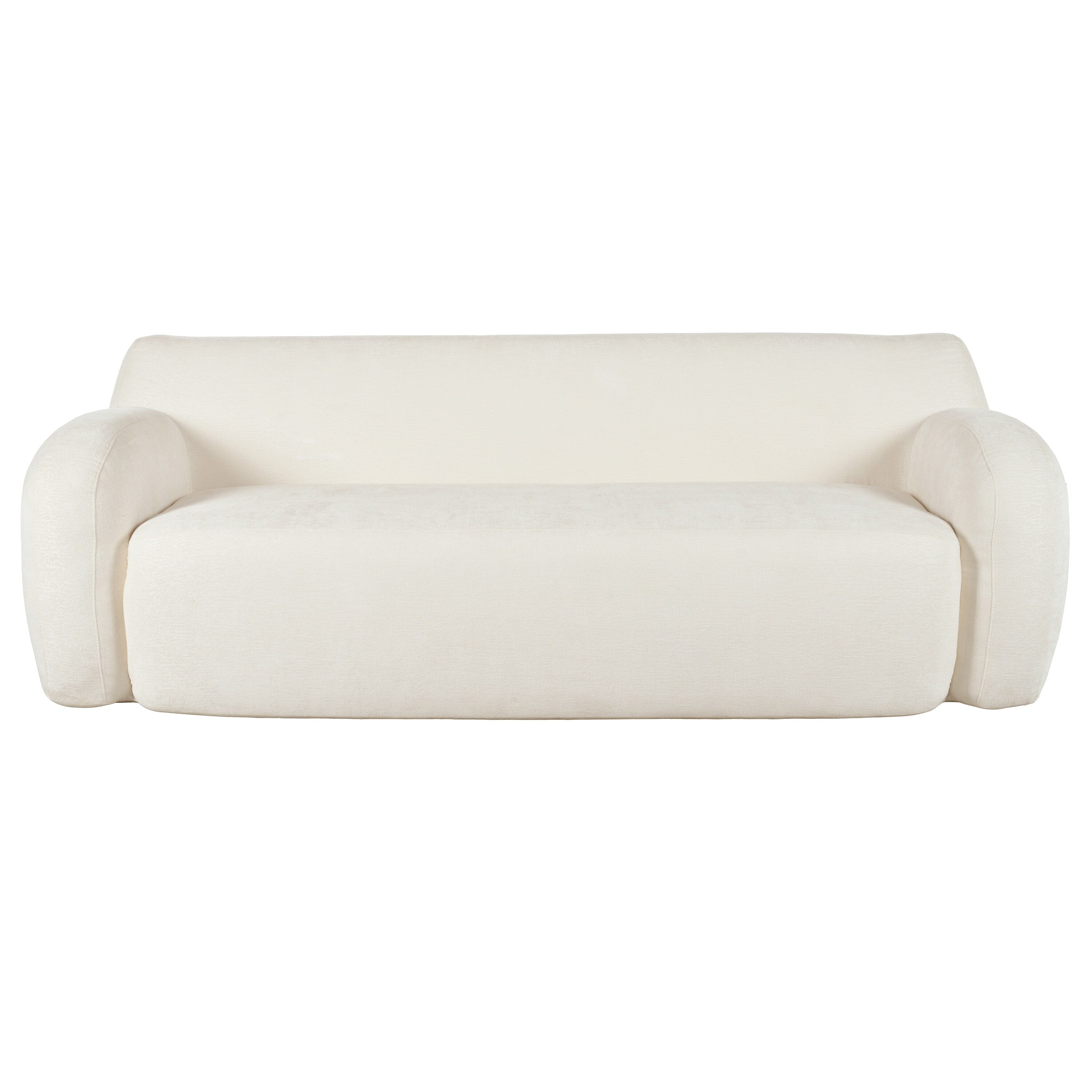 Canapé 3 places incurvé en polyester 81,5 avec accoudoirs ergonomiques, mousse haute densité et aucun assemblage requis