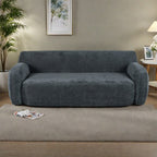 Canapé 3 places incurvé en polyester 81,5 avec accoudoirs ergonomiques, mousse haute densité et aucun assemblage requis