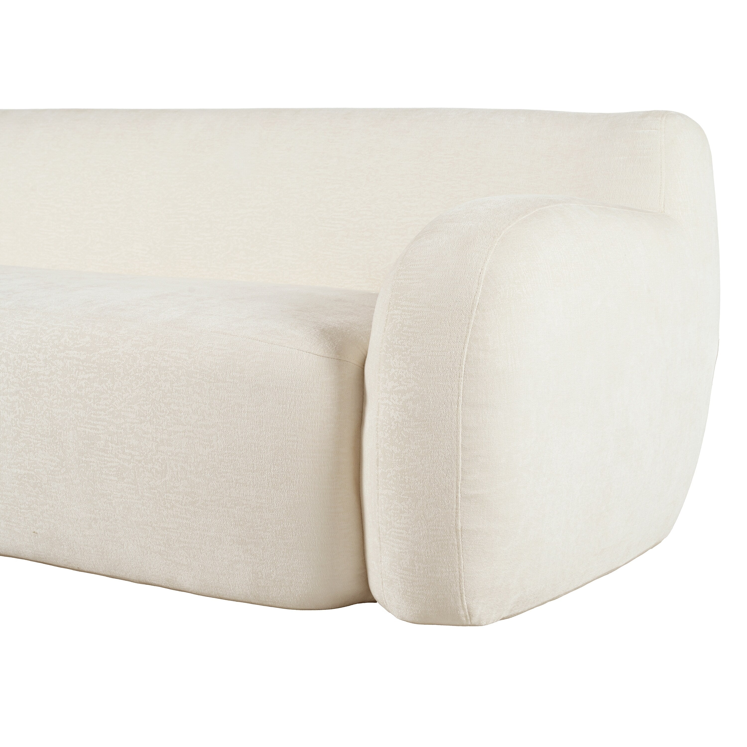 Canapé 3 places incurvé en polyester 81,5 avec accoudoirs ergonomiques, mousse haute densité et aucun assemblage requis