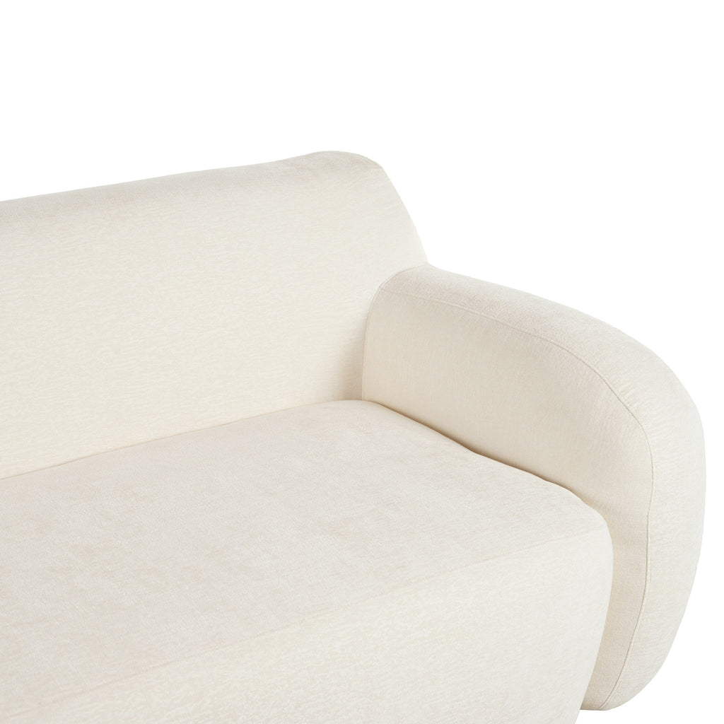 Canapé 3 places incurvé en polyester 81,5 avec accoudoirs ergonomiques, mousse haute densité et aucun assemblage requis