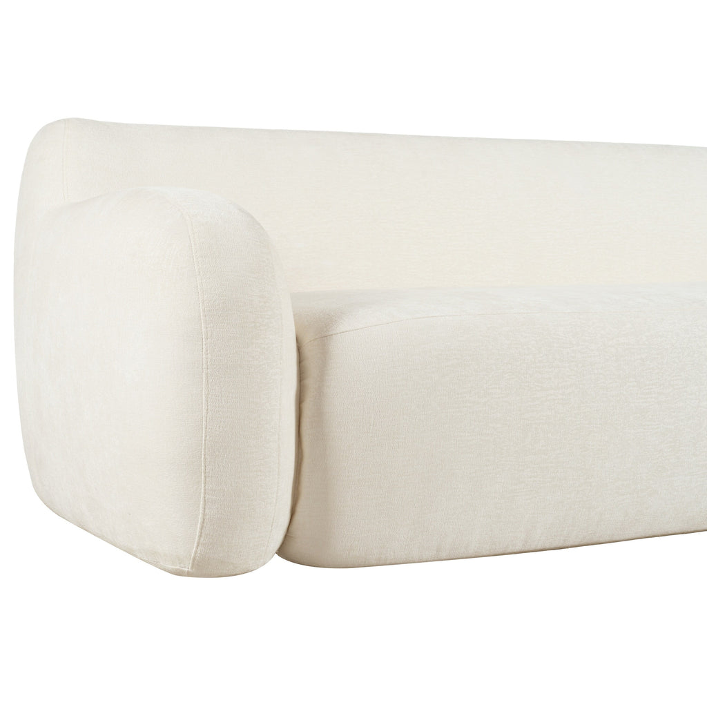 Canapé 3 places incurvé en polyester 81,5 avec accoudoirs ergonomiques, mousse haute densité et aucun assemblage requis