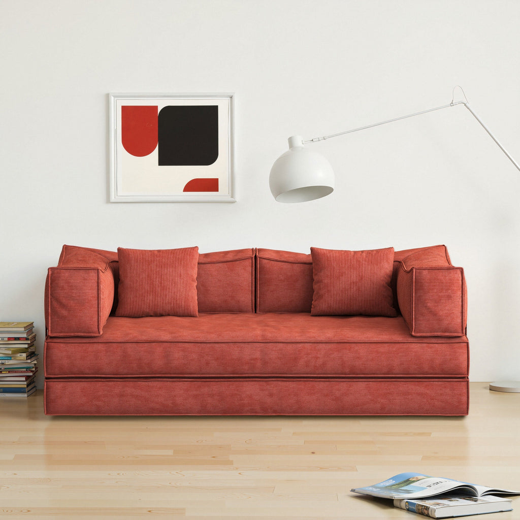 Canapé modulaire convertible en chenille de 82 pouces pour le salon