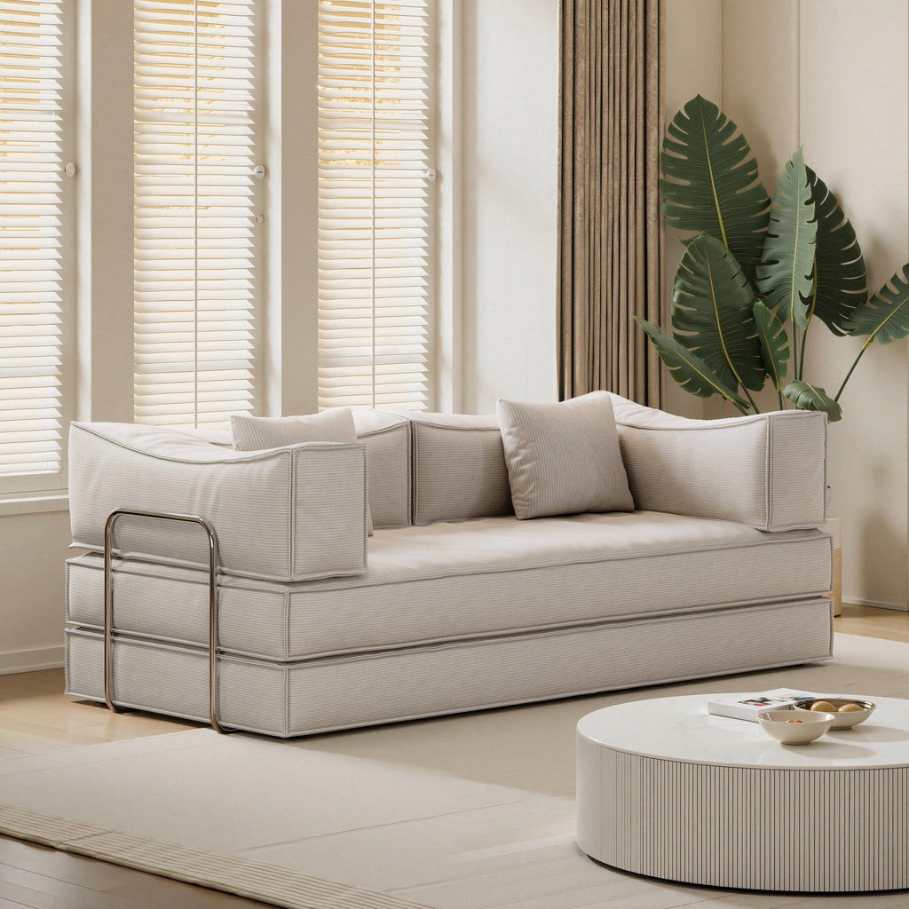 Canapé modulaire convertible en chenille de 82 pouces pour le salon