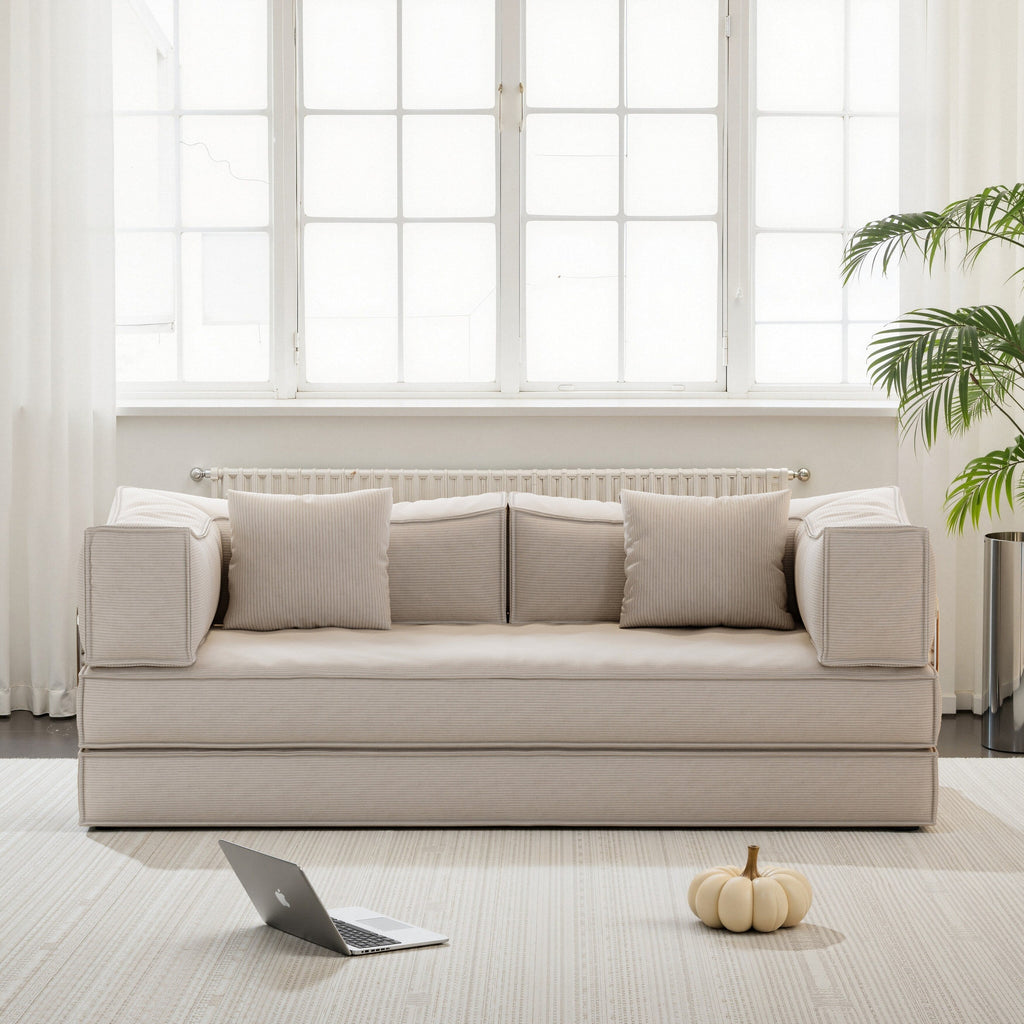 Canapé modulaire convertible en chenille de 82 pouces pour le salon